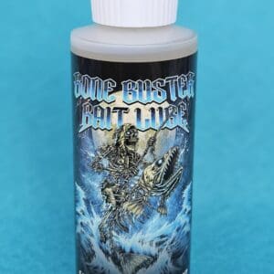 A Fish Feed Bottle On Blue Background